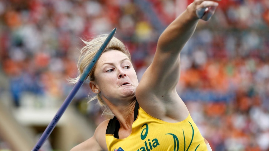 Kim Mickle wins silver in the javelin at the Moscow world titles