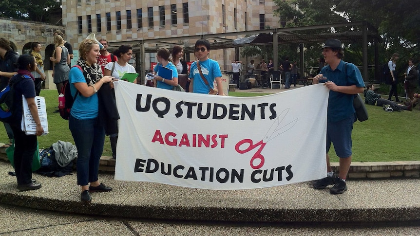 UQ students speak out against federal funding cuts