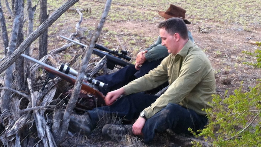 Tim Lawrence and Matt Godson on the farm