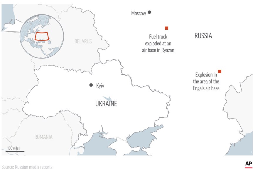 Une carte des bases militaires russes.