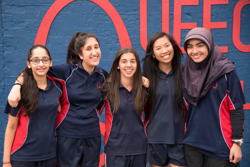 The all-girls Golden Diversity team from Queechy High School