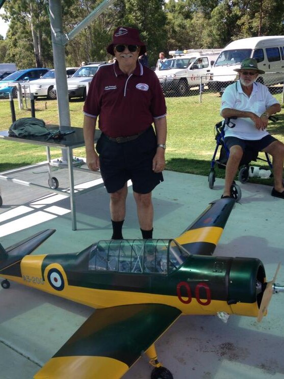 Ken Bairt built his model plane from scratch at a cost of about $30,000
