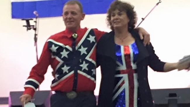 Mark Coffey's Confederate flag shirt