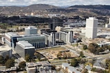 An aerial image of Woden town centre in south Canberra.