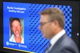 A police media conference into the alleged murder of Adelaide man Geoffrey McLean.