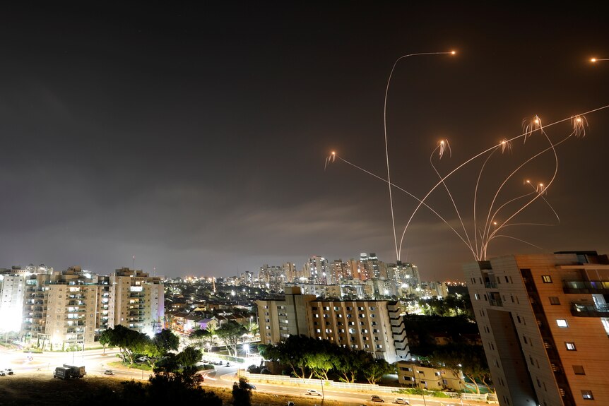 Israel's Iron Dome fires interceptor missiles to neutralise rocket fire from Gaza over Ashkelon
