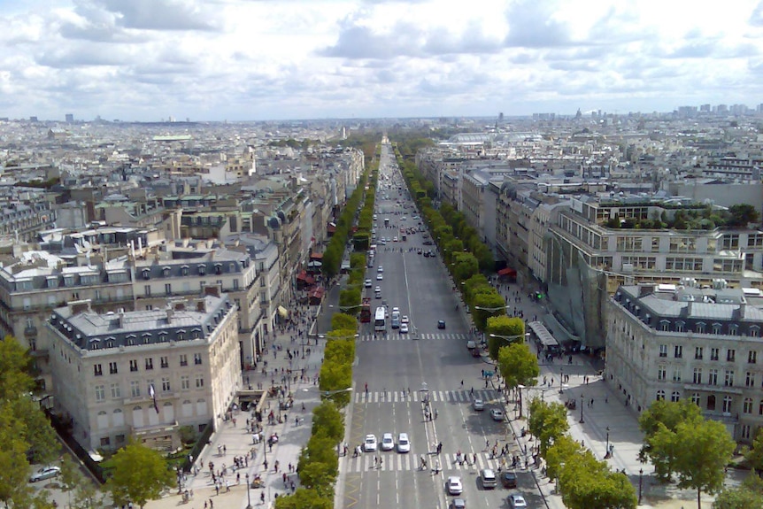 View of Champs Elysees from the Arc de Triomphe