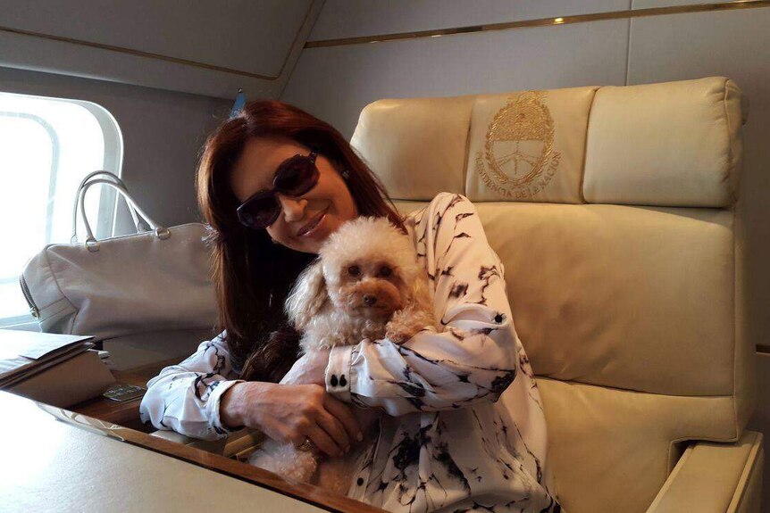 Argentine president Cristina Fernandez with toy poodle Lolita
