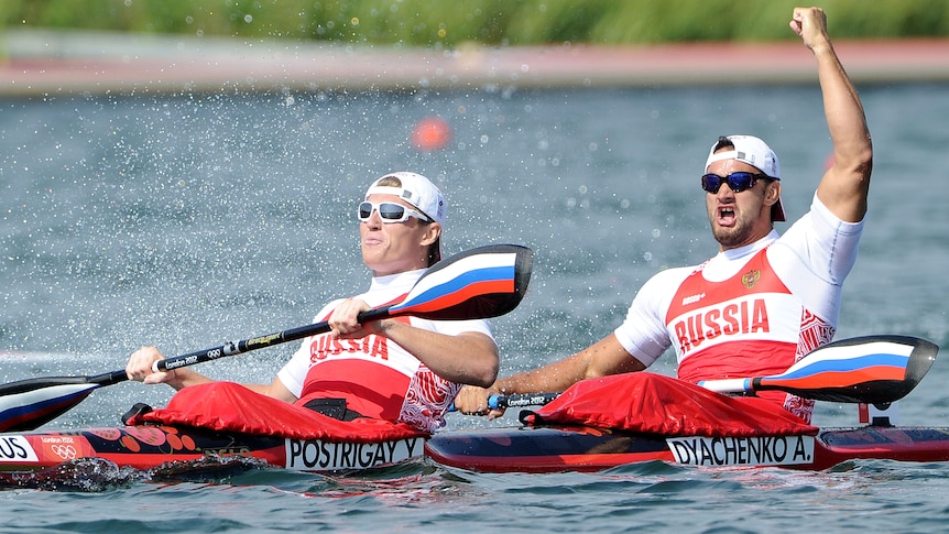 Russian canoeists Yury Postrigay and Alexander Dyachenko