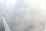 Smoke billows from Indian plane crash site