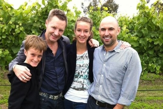 Lachlan Milne, 13, Lee Milne, 44, Georgia Milne, 15, and Simon Mallia, 36