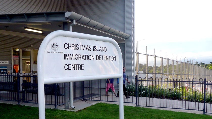 Health and security checks: passengers and crew from both boats were taken to Christmas Island