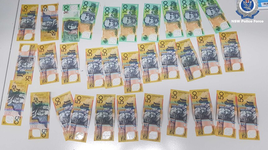 Some of the cash seized