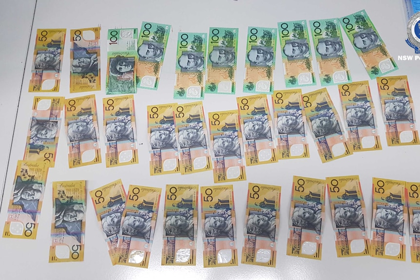 Some of the cash seized