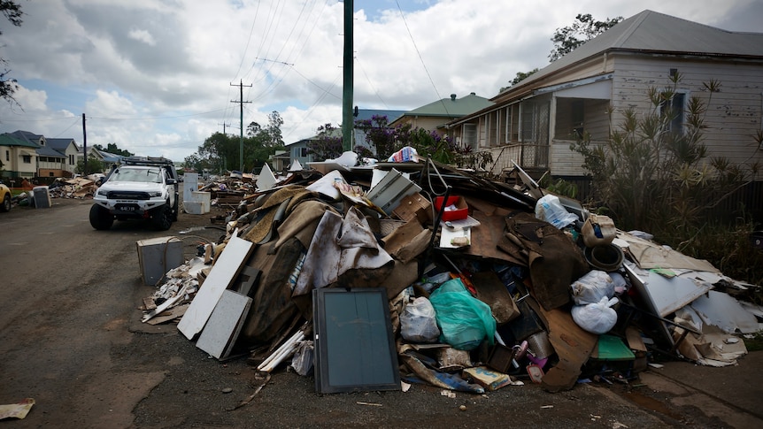 Ruined household items after the 2022 Lismore floods.