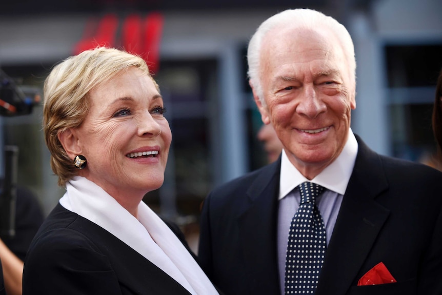 Julie Andrews and Christopher Plummer pose for a photo at the opening of a film festival in 2015.