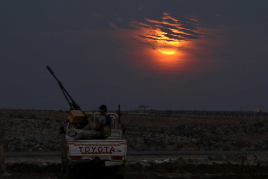 The supermoon rises over Syria