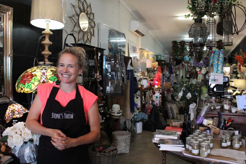 Katie Murray standing in her shop in Walgett