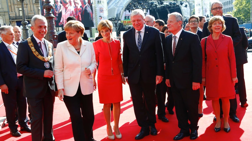 Germany's political leaders celebrate the country's 25th anniversary since the reunification