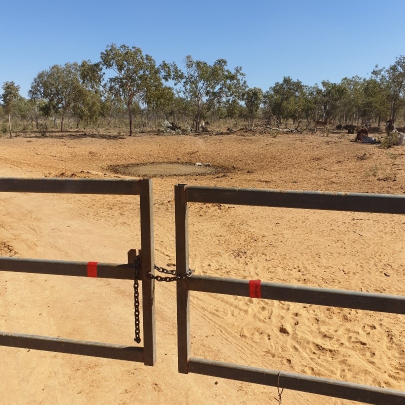 shots of gates at Yakka Munga cattle station