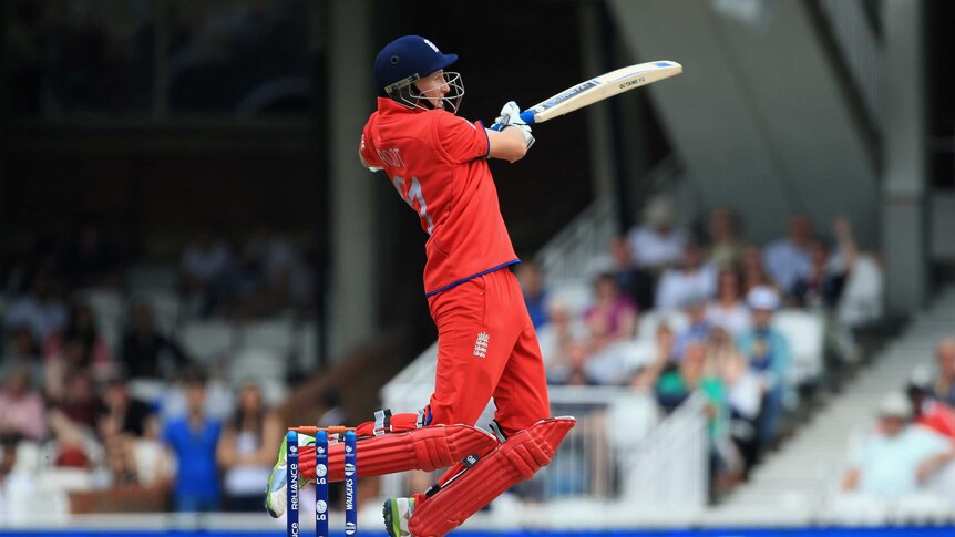 Hitting out .. Joe Root looks for runs