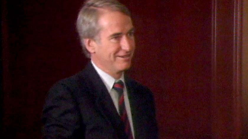 Tony Fitzgerald QC, handing his report to the Queensland Government in 1989.