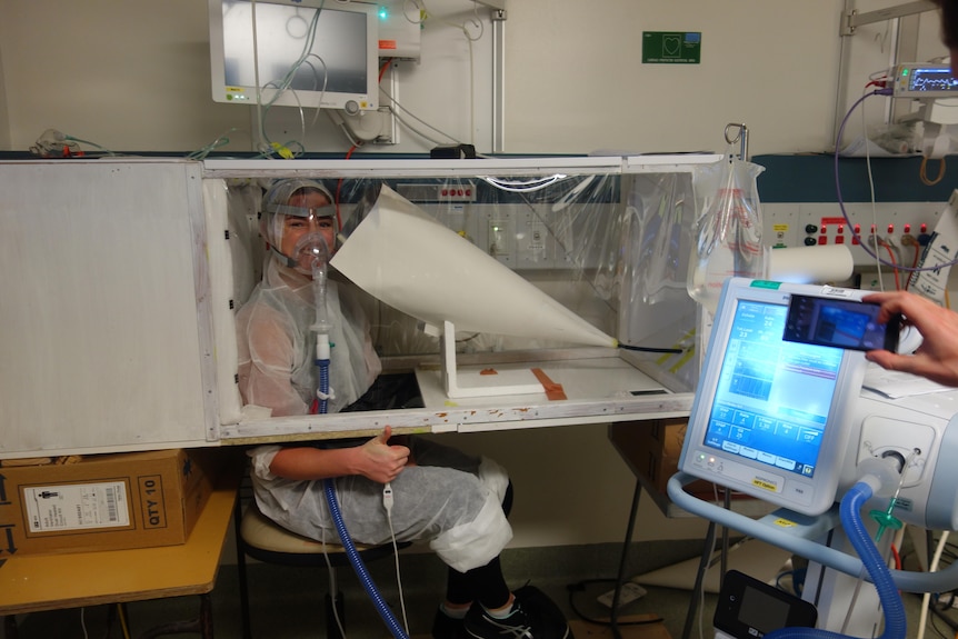 A woman being tested during a study at the University of Sydney