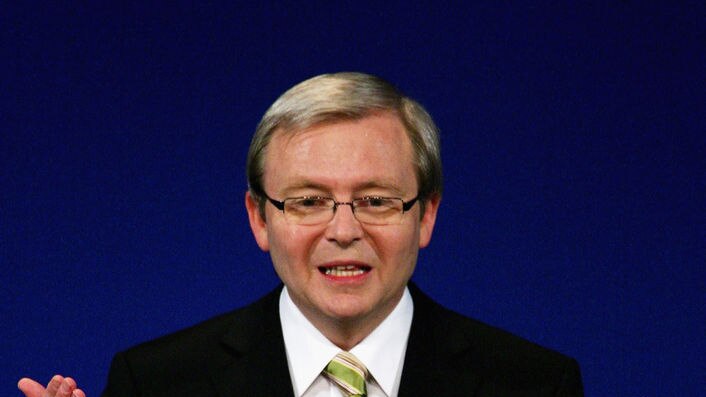 Kevin Rudd used his keynote speech to accuse John Howard of being arrogant and out of touch