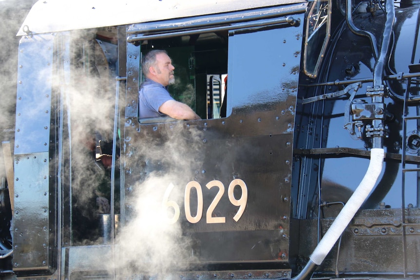 Engineer in the cabin of Beyer Garratt 6029