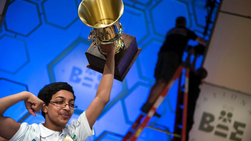 Arvind V Mahankali wins National Spelling Bee.
