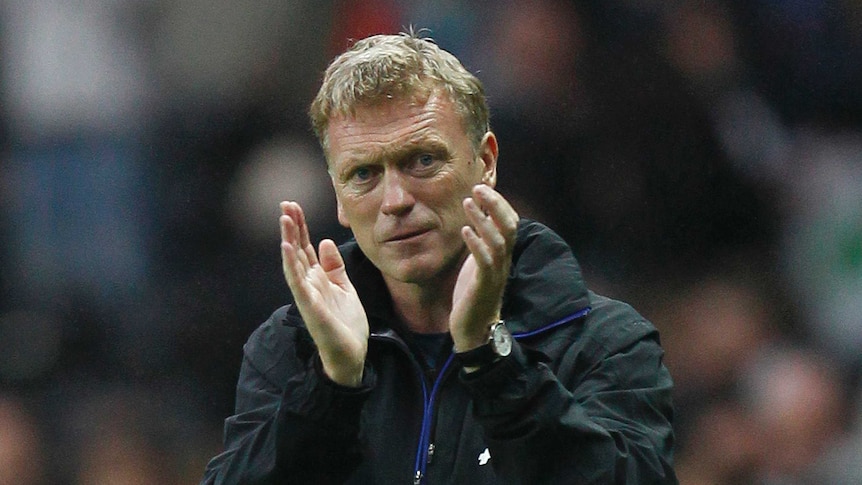 David Moyes celebrates first Manchester United win