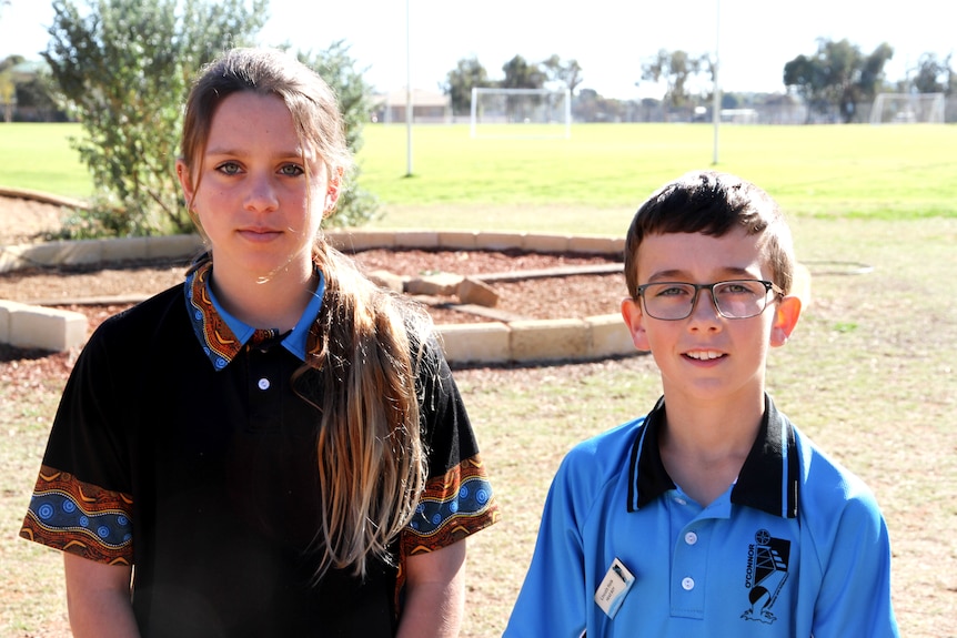 A young boy and a girl.