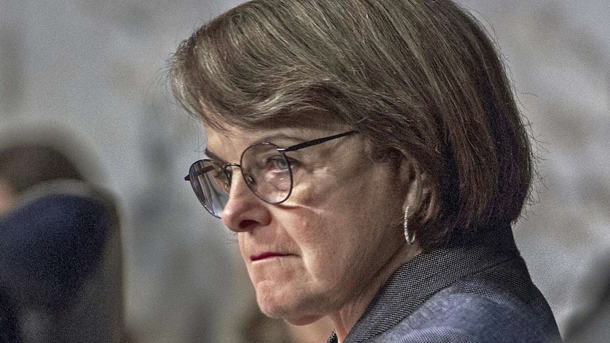 US senator Diane Feinstein waits to question witnesses during a US Senate Judiciary Committee.