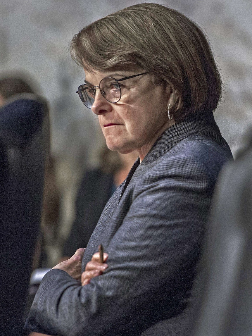 US senator Diane Feinstein waits to question witnesses during a US Senate Judiciary Committee.