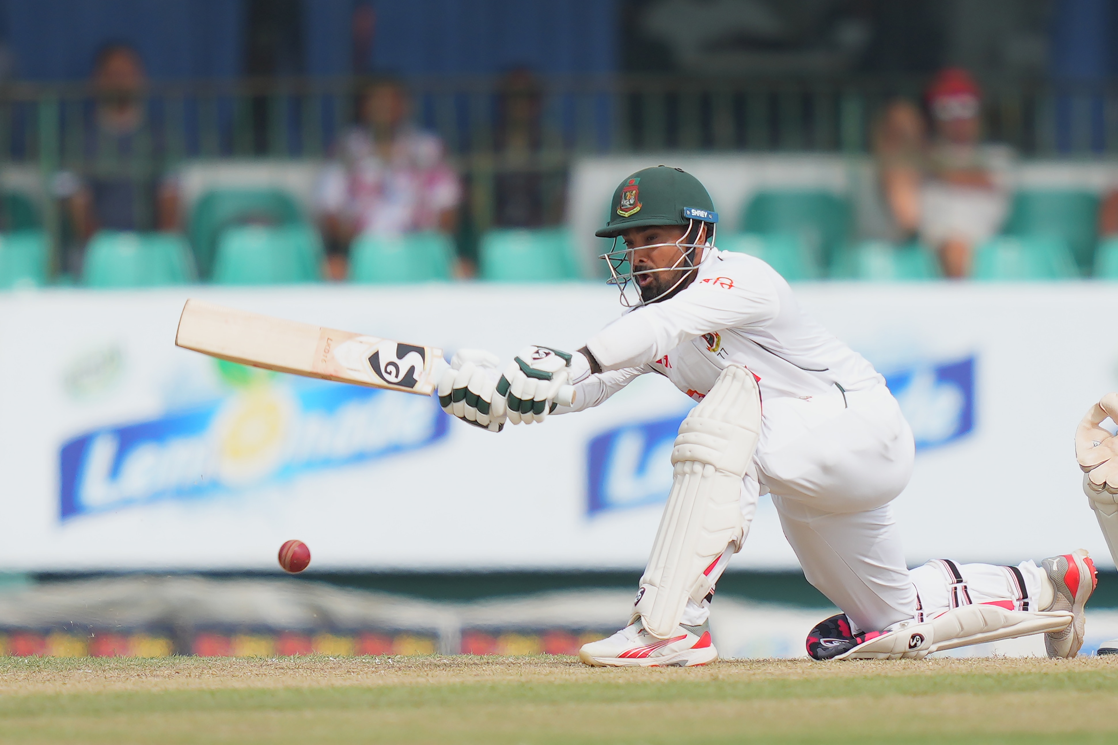 Litton Das reaches for a sweep shot