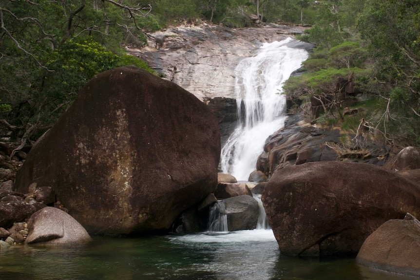 Waterfall and rocks