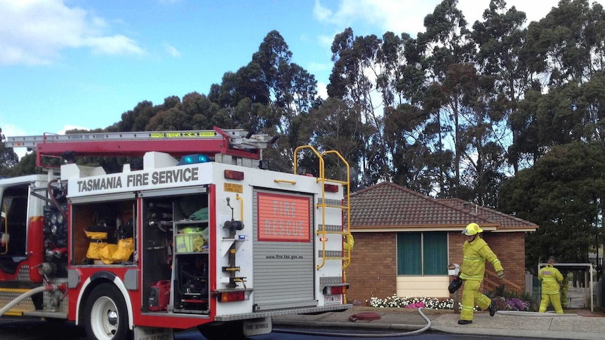 A house in Woniora Road, Burnie, were two boys and a man were badly hurt in  a car fire.