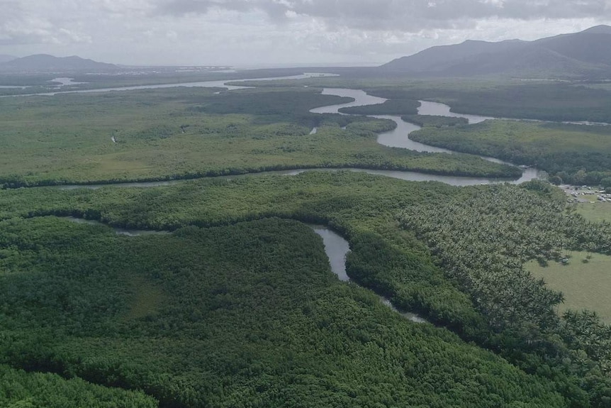 Rivers from Paul Gregory's property running into the sea near Cairns