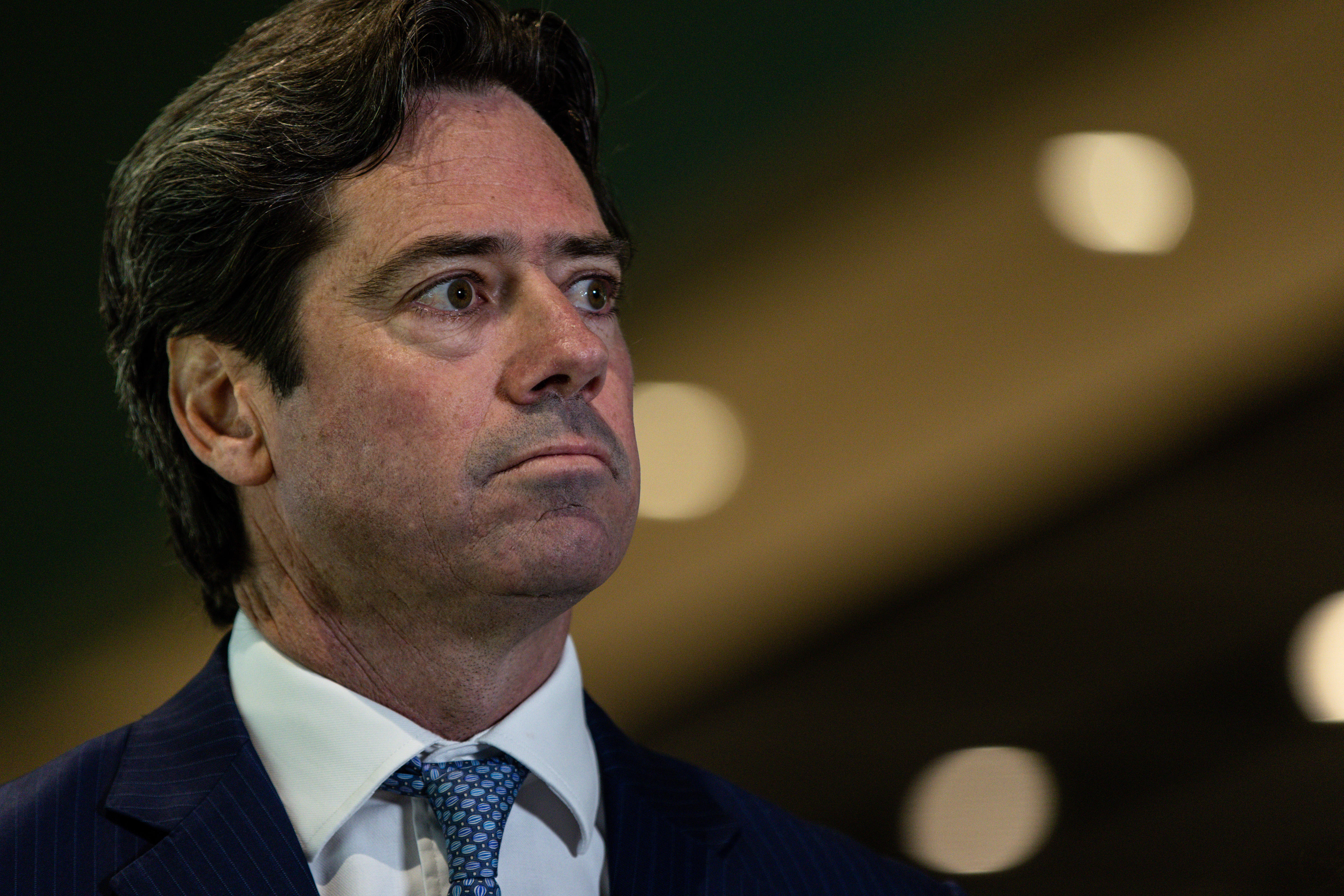 Gillon McLachlan looks serious