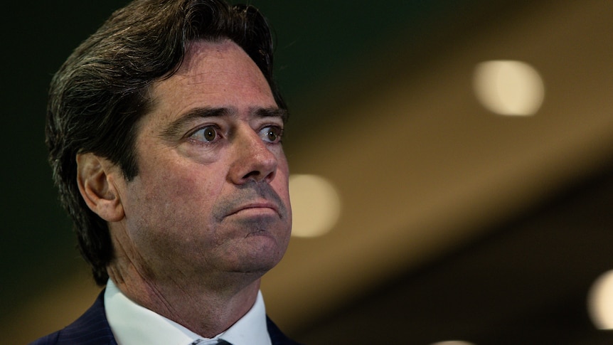 Gillon McLachlan looks serious