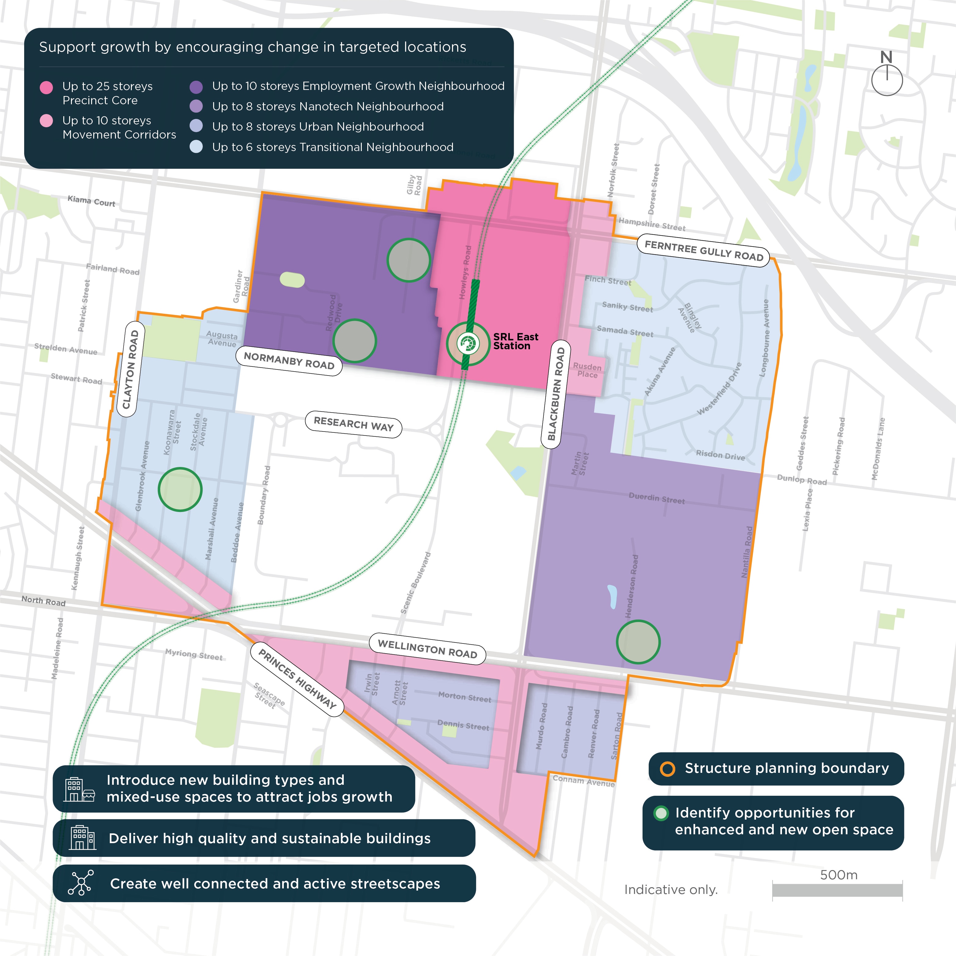 a map of the suburban rail loop plans at monash.