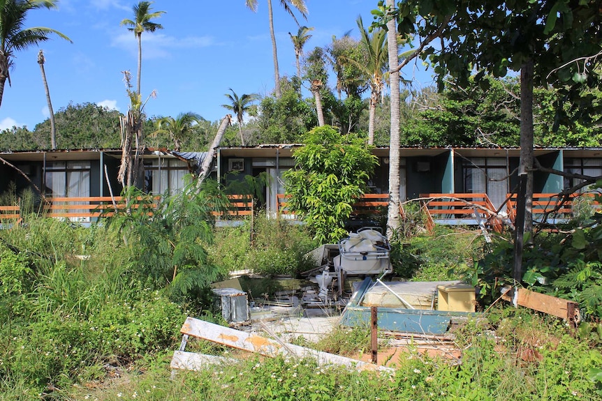 Damaged cabins at South Molle Island resort in April 2018.