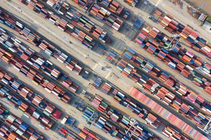 Containers at a port in Ningbo, Zhejiang province, China