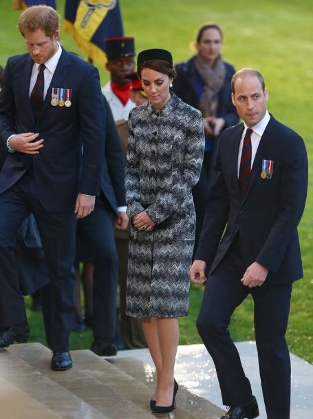 Harry, Kate and William at a ceremony remembering the Battle of Somme in northern France.