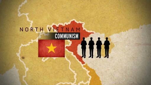 Graphic image of map showing North Vietnam