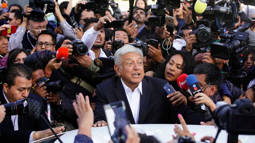 Presidential candidate Andres Manuel Lopez Obrador