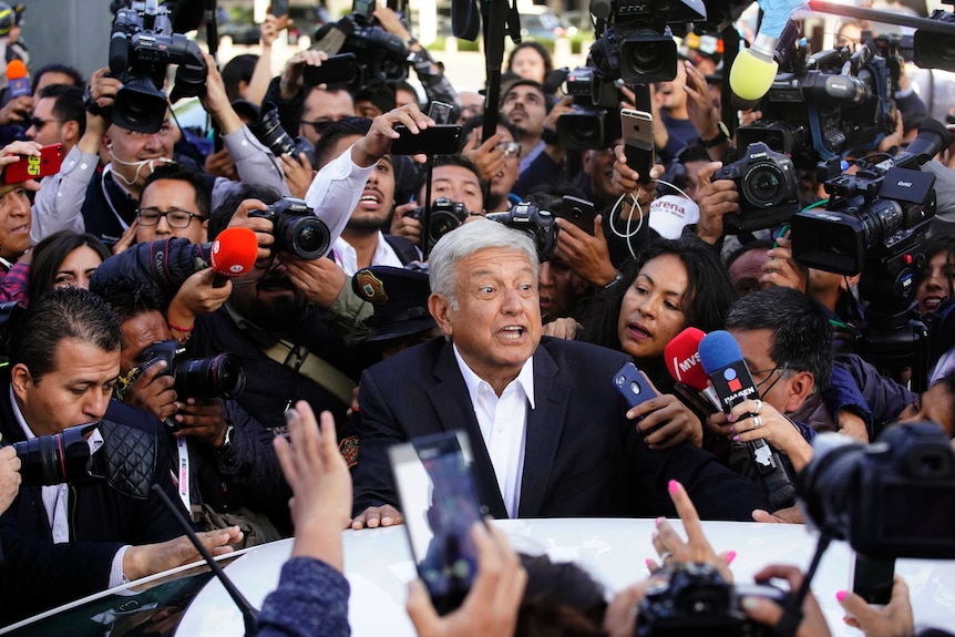 Presidential candidate Andres Manuel Lopez Obrador