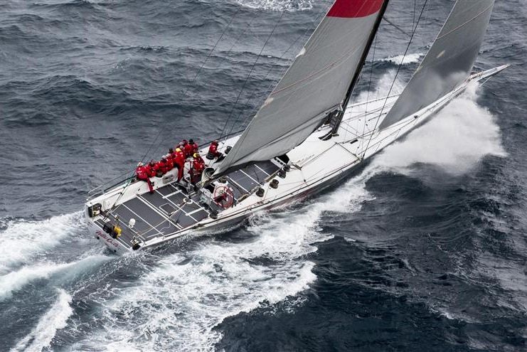 Wild oats XI sailing towards Hobart