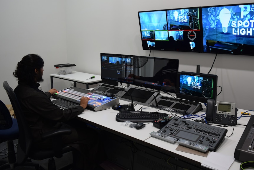 The control room at One Path television studio