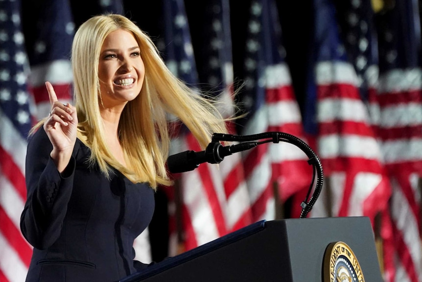 White House Senior Adviser Ivanka Trump introduces her father U.S. President Donald Trump